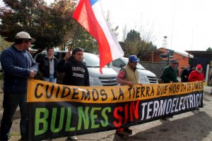 Opositores a Termoeléctrica en Bulnes se manifestarón en contra del proyecto ante la visita de Burgos a la zona