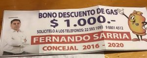 Te pasaste: Candidato a concejal hace campaña ofreciendo mil pesos de bono para comprar gas