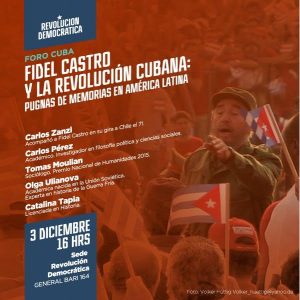 Revolución Democrática realizará jornada de reflexión sobre Fidel Castro y la experiencia de Cuba