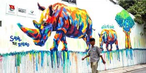 Campaña de graffiti urbano busca crear conciencia sobre el tráfico de rinocerontes