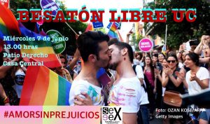 "Besatón por el amor libre" desafía a las autoridades de la UC