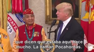 Donald Trump llama "Pocahontas" a una senadora demócrata en un acto de homenaje a pueblo indígena