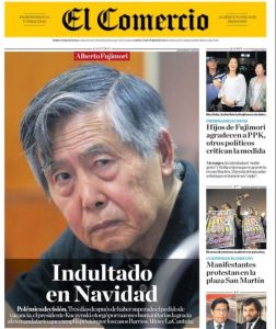 "Indultado en Navidad": Así titularon los principales medios peruanos el sorpresivo perdón de PPK a Fujimori