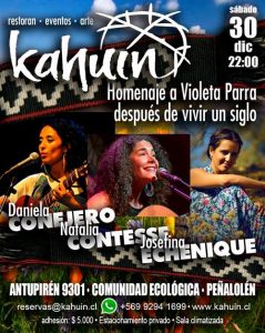 Homenaje a Violeta Parra en Peñalolén: Daniela Conejero, Natalia Contesse y Josefina Echenique