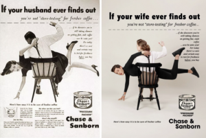 FOTOS| Artista recrea publicidad vintage e invierte los roles de género para mostrar lo ridículo del sexismo