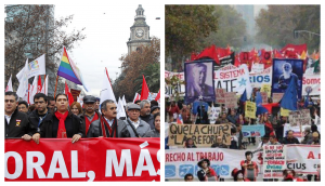 1 de mayo en Chile: Las dos movilizaciones que marchan y piensan hacia lados opuestos