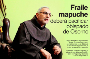 "Fraile mapuche deberá pacificar Osorno": El titular racista de La Segunda sobre cambios del papa Francisco