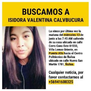 Encuentran a estudiante que estaba desaparecida desde el 13 de junio en Puente Alto