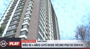 Falleció niño de cuatro años que cayó del décimo piso de un edificio en Santiago