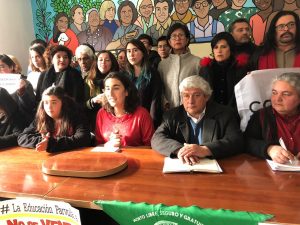 VIDEO| Agrupaciones del mundo educacional emplazan a la ministra Marcela Cubillos en rechazo a Admisión Justa