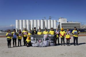 VIDEO| Animalistas protestan a las afueras de fábrica de Carozzi exigiendo el fin "a la tortura de gallinas"
