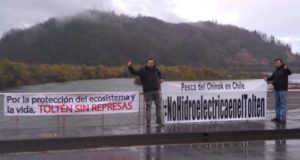 FOTOS| La protesta de los pescadores de La Araucanía en contra de la hidroeléctrica en Río Toltén