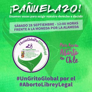 ¡Pañuelazo frente a la Moneda!: 28 de septiembre, grito global por el aborto libre y legal