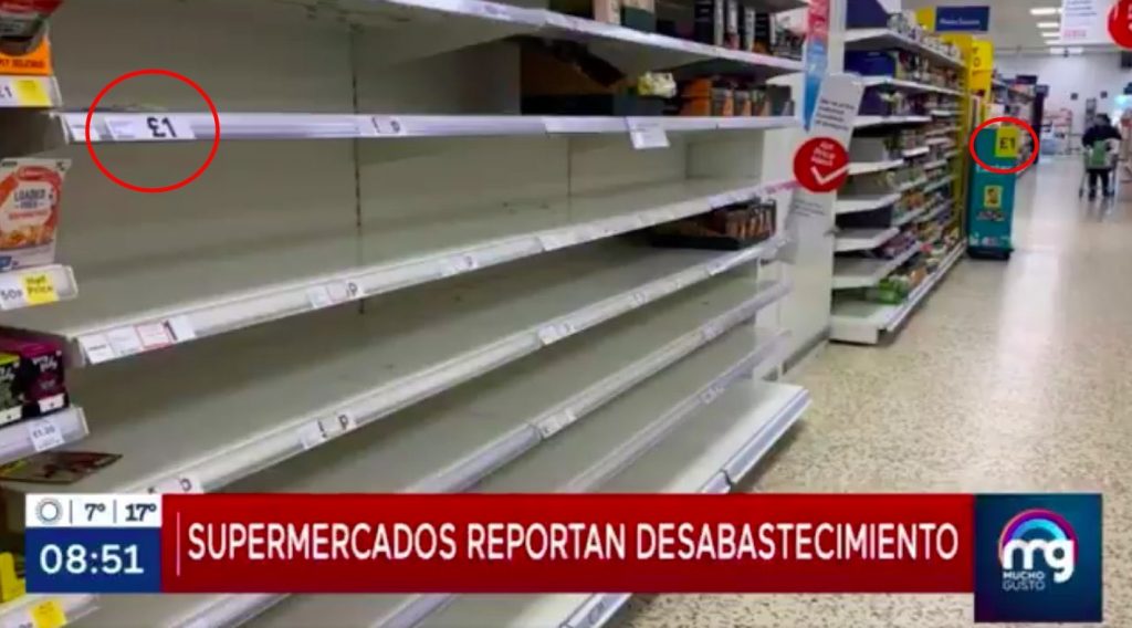 Mega ofrece disculpas por mostrar imagen de supermercado desabastecido que no era de Chile