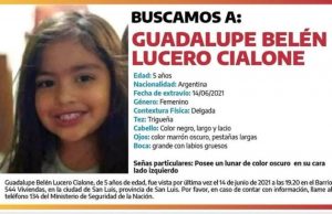 La desaparición de la pequeña Guadalupe Lucero, de cinco años, mantiene en vilo a provincia argentina
