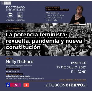 Inauguran cátedra Nelly Richard con conferencia sobre feminismo, revuelta y nueva Constitución