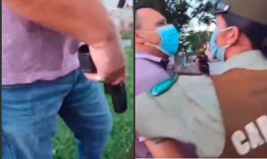 VIDEO| Denuncian “actuar pasivo” de Carabineros ante hombre armado en actividad del FA