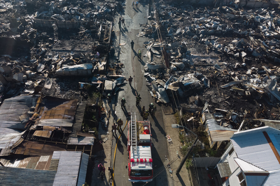 Megaincendio en Castro: Las imágenes que dejó el devastador fuego en la isla de Chiloé