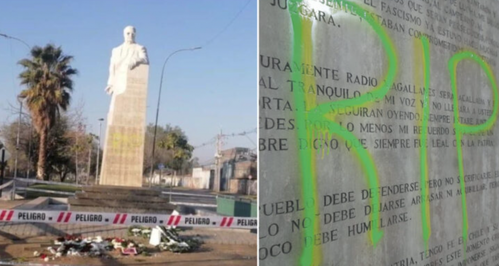 Denuncian vandalización de monumento a Salvador Allende en San Joaquín: Hay detenidos