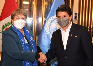 Bachelet se reúne con Castillo para fortalecer la defensa de los DD.HH. en Perú