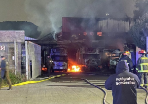 Quilicura: Grupo animalista incendia seis camiones y frigorífico de una carnicería