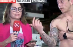 VIDEO| Coni Santa María vive incómodo momento durante despacho en vivo desde Brasil