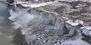 VIDEO| Cataratas del Niágara quedan congeladas debido a las bajas temperaturas