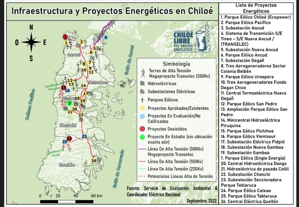Mapa campaña Chiloé libre de saqueo energético