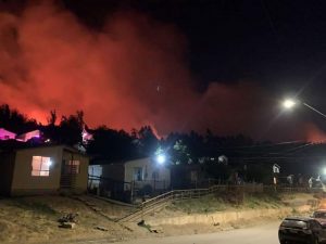 VIDEO| Dichato vive una noche del terror por incendio forestal que amenazó viviendas