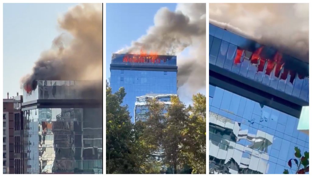 VIDEO| Gran incendio en edificio de Vitacura: Bomberos ya trabaja para controlar el fuego