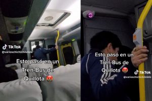 VIDEO| "La boto entonces": Pasajero intentó romper puerta de bus en movimiento en Quillota