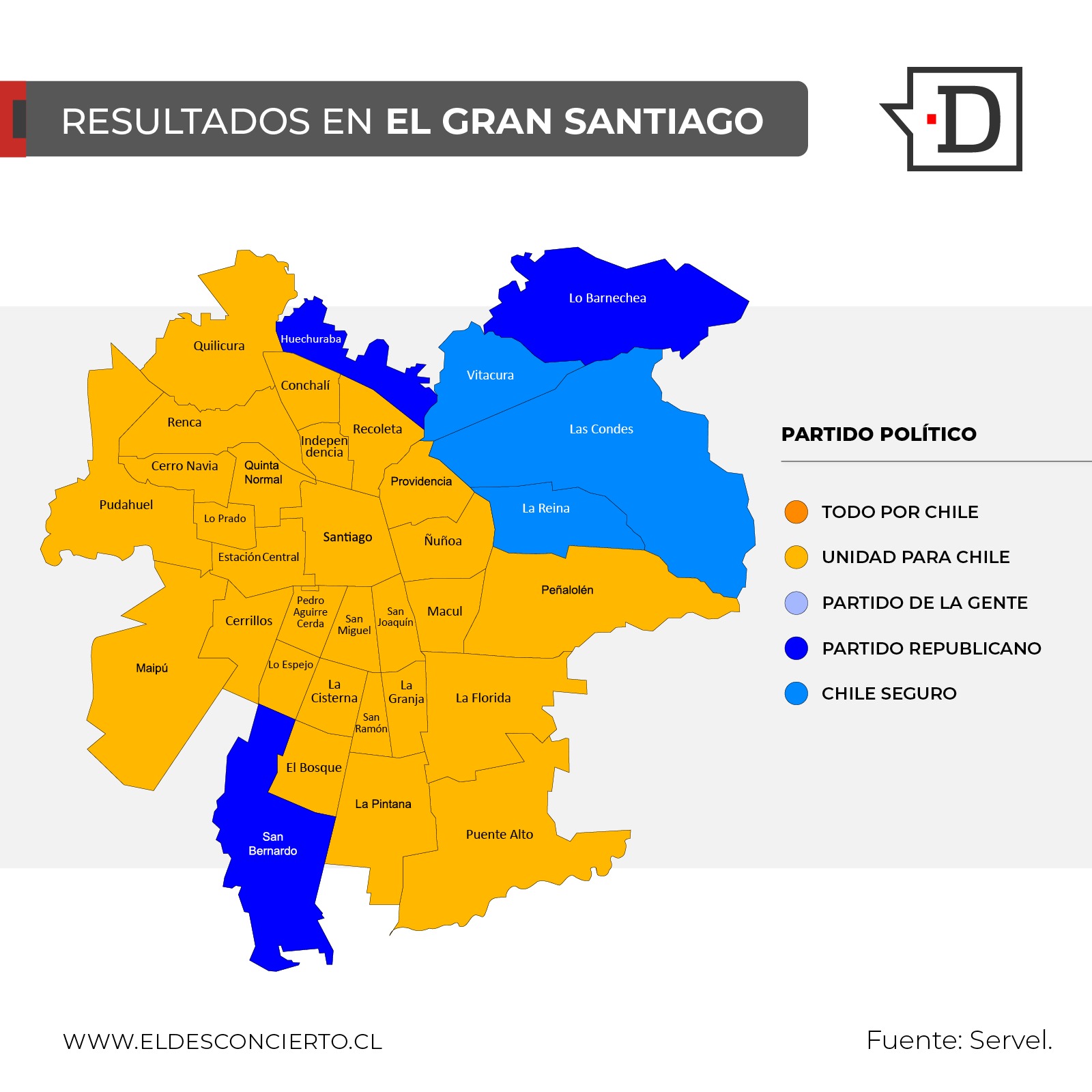 Mapa Elecciones Consejo Constitucional Región Metropolitana