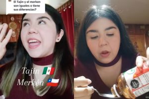 VIDEO| Tiktoker mexicana en Chile come merkén a cucharadas y su reacción impacta en redes: "Te deja un picorcito"