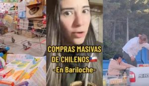 VIDEO| Tiktoker argentina graba las eternas filas de chilenos en Bariloche: “La tortilla se dio vuelta”