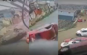 VIDEO| Así fue el dramático volcamiento de vehículo que descendía por cerro de Valparaíso