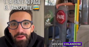 VIDEO| Tiktoker español critica a chilenos que no pagan el trasporte público: Recibió miles de respuestas