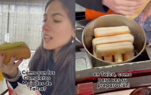 VIDEO| Influencer peruana prueba el completo talquino y su reacción se viraliza en redes