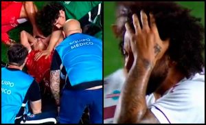 VIDEO| Escalofriante momento en Copa Libertadores: Marcelo llora al lesionar a Luciano Sánchez