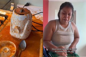 VIDEO| "Quiero desaparecer de la Tierra": Mujer estalló en llanto luego de que licuadora explotara