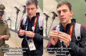 VIDEO| Notero colombiano intercambia pin de "Fiu" por insignia de Carabineros y se vuelve viral