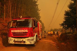 Decretan alerta roja por incendio forestal que amenaza viviendas en San Bernardo
