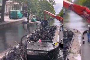 VIDEO| Bicicletas: La sorpresa que encuentran excavadoras al limpiar los canales de Ámsterdam