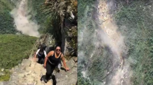 VIDEO| Turistas captan momento de derrumbe en Machu Picchu: Interrumpió línea del tren