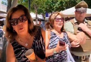 VIDEO| Mujer lanza café a ministra Vallejo: Se fue detenida y entre risas por Carabineros