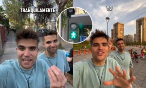 VIDEO| Gemelos españoles sorprendidos por gran detalle en semáforos de Chile: "Es una maravilla"