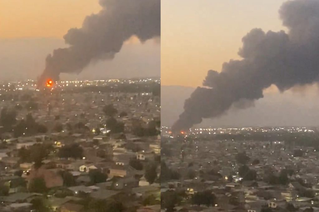 Gran incendio afecta sector industrial de Pudahuel: Se vio columna de humo en Santiago