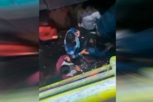 VIDEO| Pudo ser una tragedia: Piso de conocida disco de Osorno cede y público cae al agua