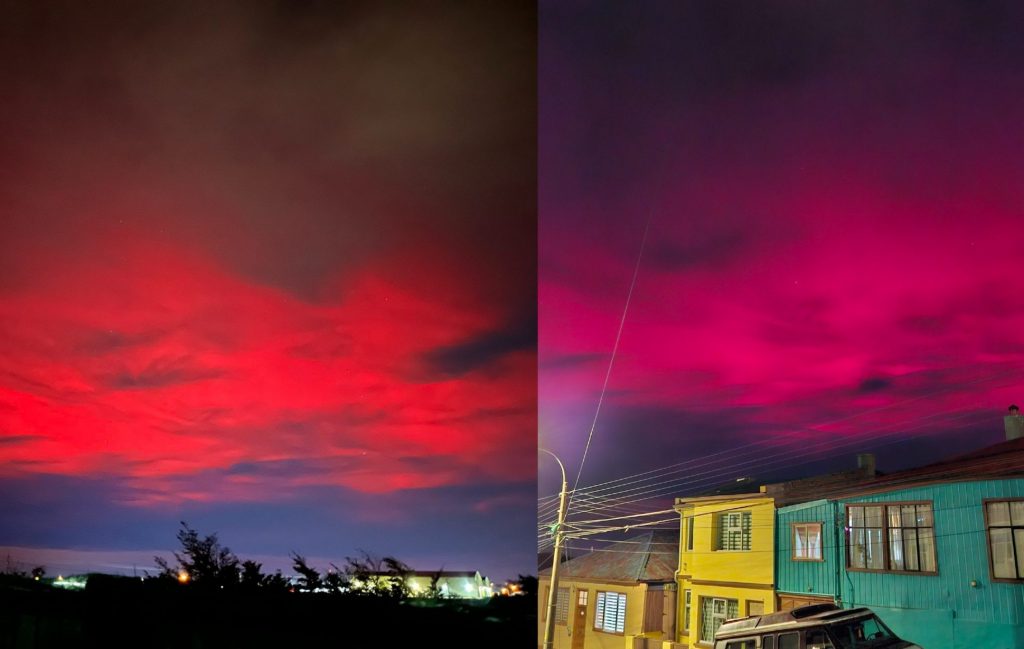 ¡Hermoso!: Auroras australes cubrieron los cielos de Punta Arenas