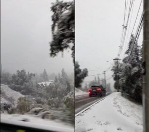 VIDEO| Reportan caída de nieve en Las Condes, Lo Barnechea, La Florida y Cajón del Maipo