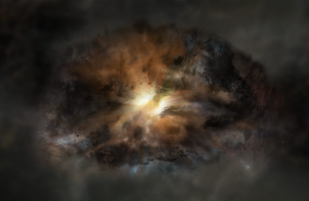 Astrónomos chilenos que investigaron la galaxia más luminosa del Universo con el ALMA: «Es tan caótica que se está autodestruyendo”